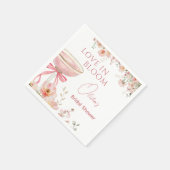 Love in Bloom Champagne Pink Bow Bridal Shower Servet (Hoek)