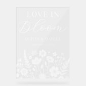 Love in Bloom Custom Wedding Welcome Acryl Bord (Voorkant)