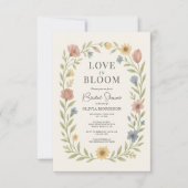 Love In Bloom Floral Bridal Shower Kaart (Voorkant)