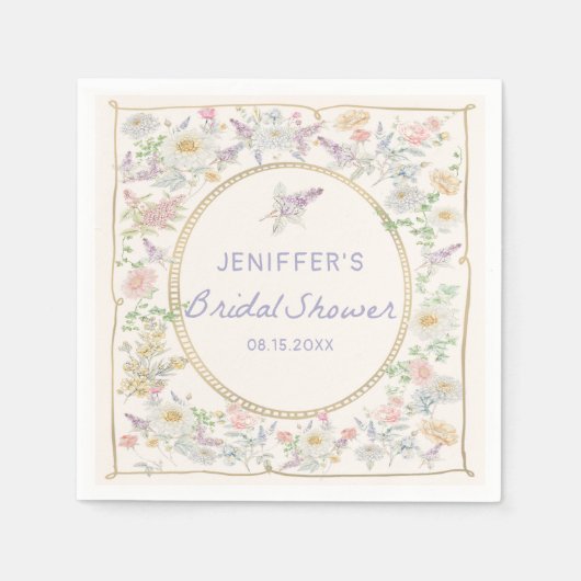  Love in Bloom Floral Bridal Shower Napkins Servet (Voorkant)