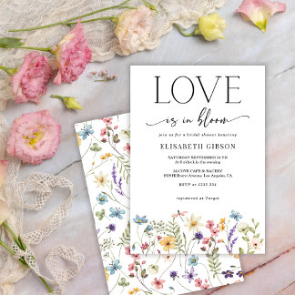 Love in Bloom floral Butterfly Bridal Shower Kaart