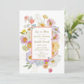 Love In Bloom Floral Butterfly Vrijgezellenfeest Kaart (Staand voorkant)