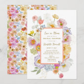 Love In Bloom Floral Butterfly Vrijgezellenfeest Kaart (Voorkant / Achterkant)