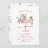 Love in Bloom Floral engagement party invitation Kaart (Voorkant / Achterkant)