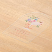 Love in Bloom Floral Garden Bridal Shower Acryl Uitnodigingen (Laagn)