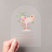 Love in Bloom Floral Garden Bridal Shower Acryl Uitnodigingen (Insitu (Draagbaar))
