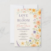 Love In Bloom Floral QR Code Bridal Shower Kaart (Voorkant)