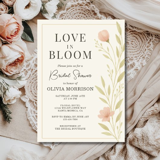 Love in Bloom Floral Wildflower Spring  Kaart