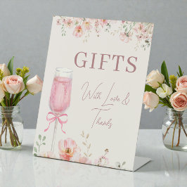 Love in Bloom Gifts Table Bridal Shower Reclamebord Met Voetstuk