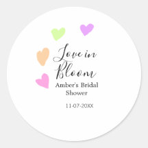 Love in Bloom kleurrijk hart bruidsfeest naam da