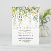 Love in Bloom | Lemon Blossom Bridal Shower Feestdagenkaart (Staand voorkant)