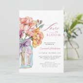 Love In Bloom Mason Jar Floral Vrijgezellenfeest Kaart (Staand voorkant)