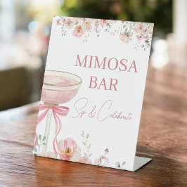 Love in Bloom Mimosa Bar Bridal Shower Reclamebord Met Voetstuk
