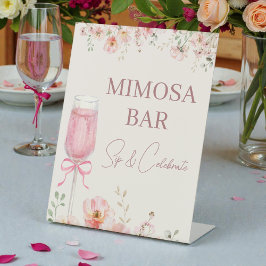 Love in Bloom Mimosa Bar Bridal Shower Reclamebord Met Voetstuk