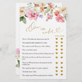 Love In Bloom Over or Under Games Card (Voorkant / Achterkant)