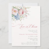 Love in Bloom Pastel Pink & Blue Bridal Shower Kaart (Voorkant)