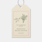 Love in Bloom Pink Sage Bridal Shower Thank you Cadeaulabel (Voorkant)