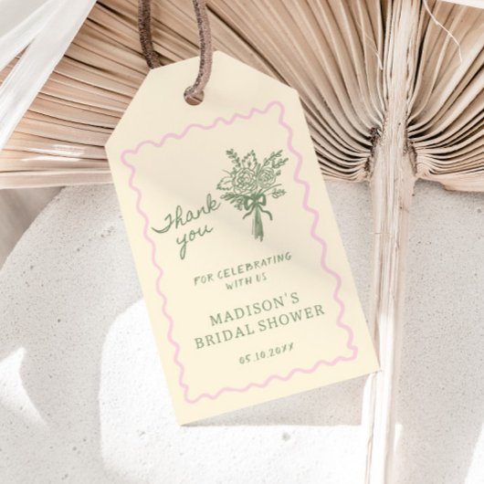 Love in Bloom Pink Sage Bridal Shower Thank you Cadeaulabel