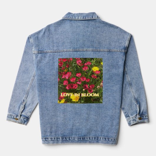 Love in Bloom Rode Rozen Jas Denim Jacket (Achterkant)