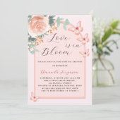 Love in Bloom roze vlinderboog Bruidsdouche Kaart (Staand voorkant)