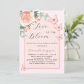 Love in Bloom roze vlinderboog Bruidsdouche Kaart (Staand voorkant)