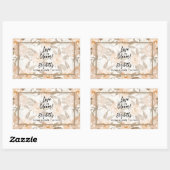 Love in Bloom Rustic Peach Floral Rechthoekige Sticker (Vel)