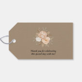 Love in Bloom Rustic Perzik Bloemstuk Cadeaulabel (Achterkant Horizontaal)