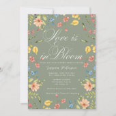 Love In Bloom Sage Green Vrijgezellenfeest Kaart (Voorkant)