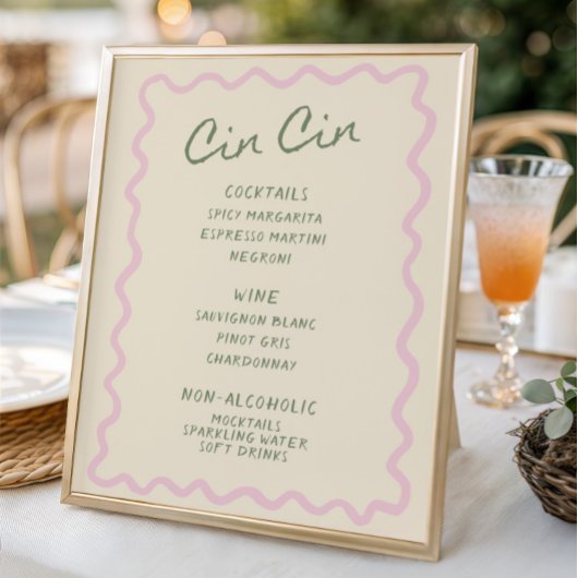 Love in Bloom Sage Roze Cin Cin Bar Menu Poster