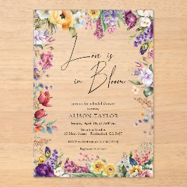 Love In Bloom Spring Floral Bridal Shower  Acryl Uitnodigingen