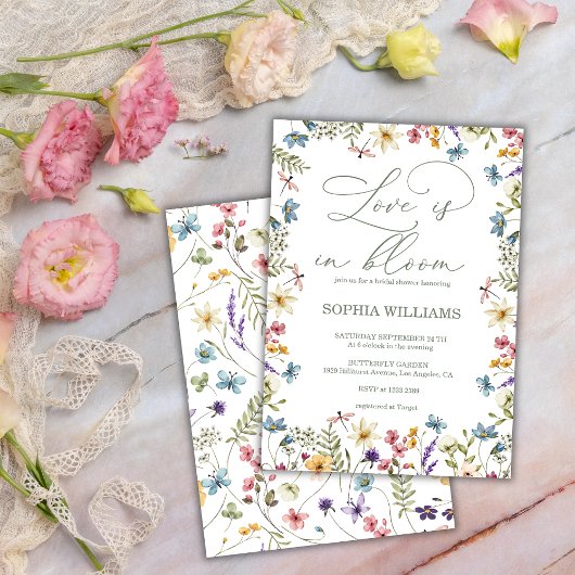 Love in Bloom Spring Floral Bridal Shower Kaart