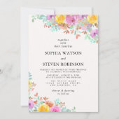 Love in Bloom spring flowers wedding Kaart (Voorkant)