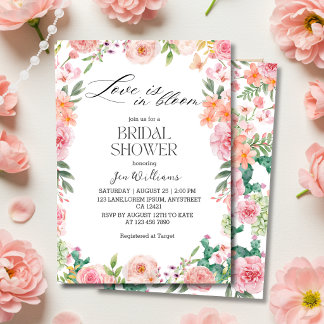 Love in Bloom Spring Garden Floral Bridal shower Kaart