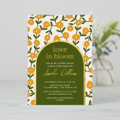 Love in Bloom Vrijgezellenfeest Folie Uitnodiging (Staand Voorkant)