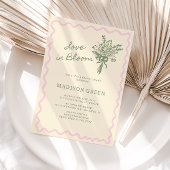 Love in Bloom Whimsical Handwritten Bridal Shower Kaart
