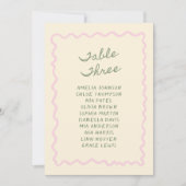 Love in Bloom Whimsical Handwritten Table 3 Card Kaart (Voorkant)