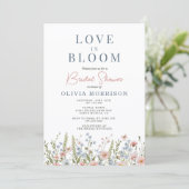 Love in Bloom Wildflower Bridal Shower Kaart (Staand voorkant)