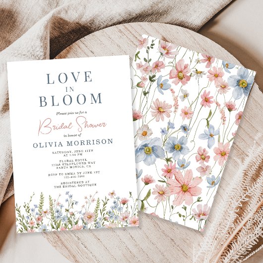Love in Bloom Wildflower Bridal Shower Kaart