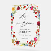 Love in Bloom Wildflower Bridal Shower Welcome Acryl Bord (Hoek)