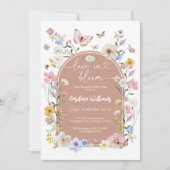 Love In Bloom Wildflower Butterfly Baby Shower Kaart (Voorkant)