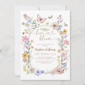 Love In Bloom Wildflower Butterfly Baby Shower Kaart (Voorkant)