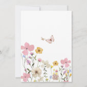 Love In Bloom Wildflower Butterfly Baby Shower Kaart (Achterkant)