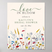 Love in Bloom Wildflower Meadow Bridal Shower Poster (Voorkant)