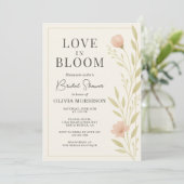 Love in Bloom Wildflower QR Code Bridal Shower Kaart (Staand voorkant)