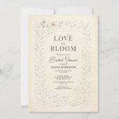 Love in Bloom Wildflower QR Code Bridal Shower Kaart (Voorkant)