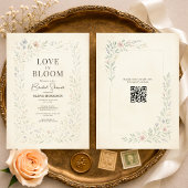 Love in Bloom Wildflower QR Code Bridal Shower Kaart