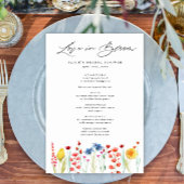 Love in Bloom Wildflower Vrijgezellenfeest Dinner Flyer