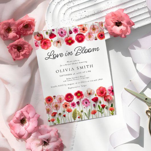 Love In Bloom Wildflower Vrijgezellenfeest Uitnodi Kaart