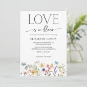 Love in Bloom Wildflowers Butterfly Bridal Shower Kaart (Staand voorkant)