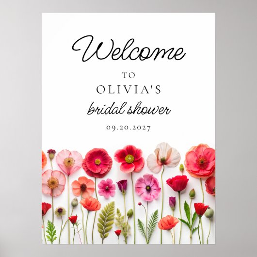 Love In Bloom Wilsdflower Vrijgezellenfeest Welkom Poster (Voorkant)